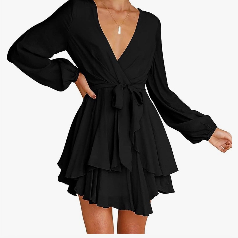 Cosonsen Women's Dress Deep V-Neck